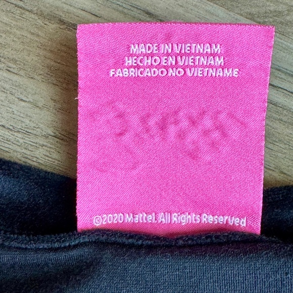 Barbie Black Velour Pullover Cropped Long Sleeve Drawstring Sweatshirt Top Sz M - Picture 5 of 11